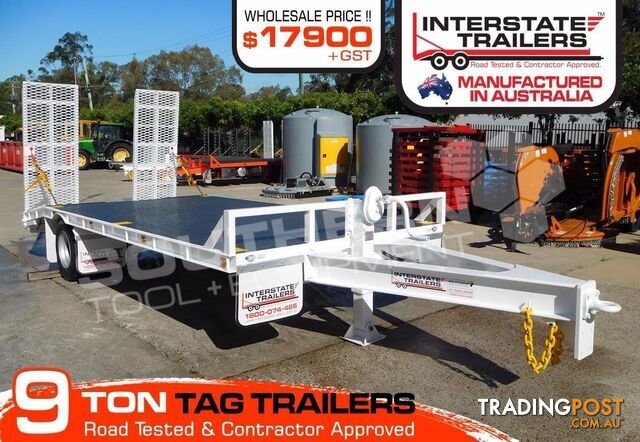 Interstate Trailers 9000kg ATM Heavy Duty 9 Ton Tag Trailer White 