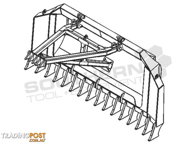 Heavy Duty Caterpillar D4K D5K Bi-Folding Stick Rake