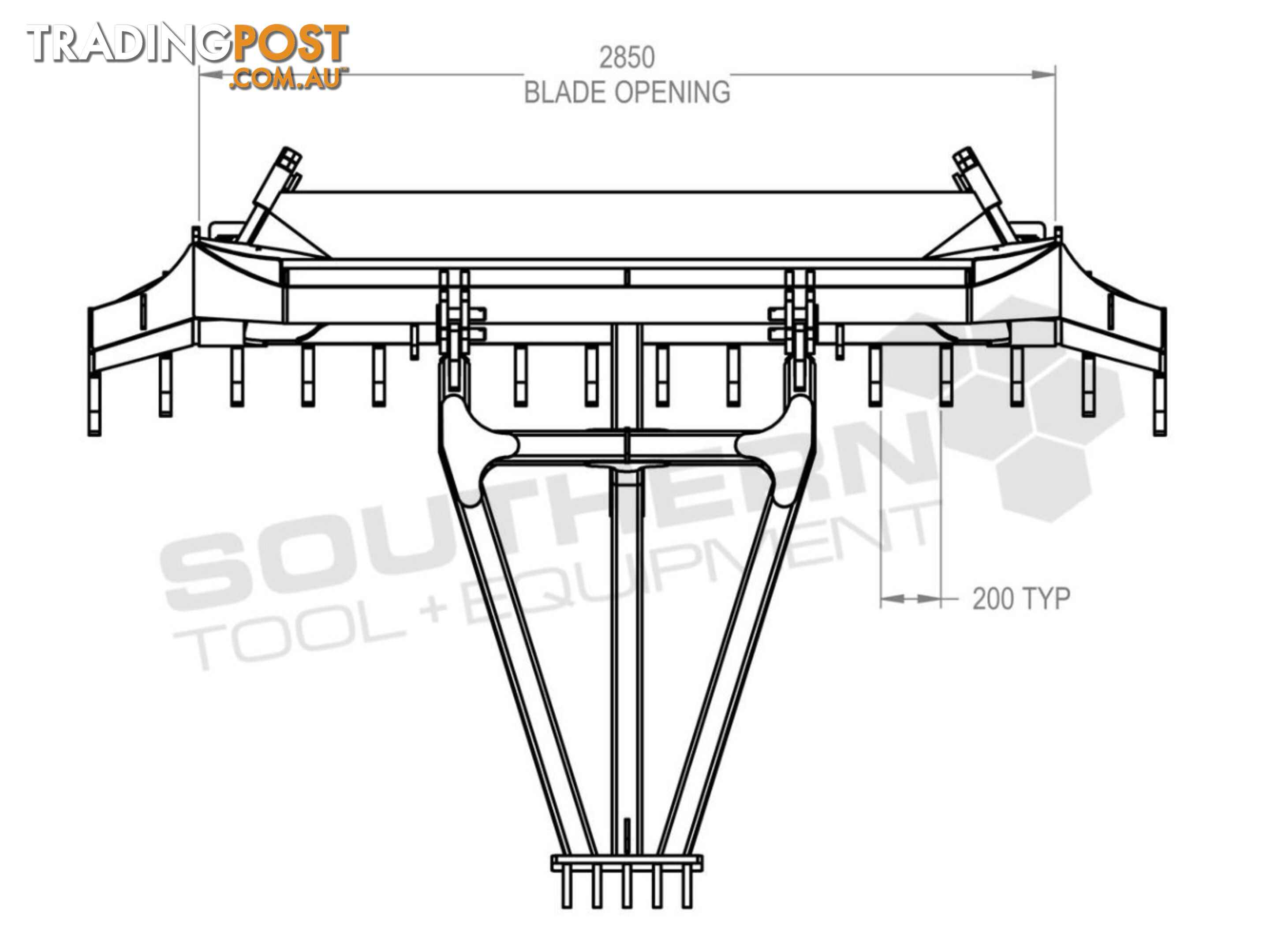 Heavy Duty Caterpillar D4K D5K Bi-Folding Stick Rake