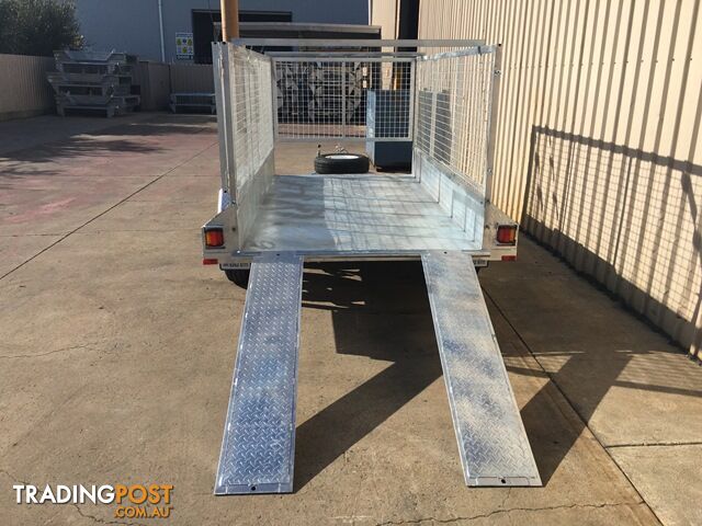 10X5 GALVANISED TANDEM CAGED TRAILER WITH BRAKES AND RAMPS - photo 4 of 4