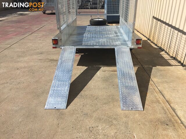 7 x 5 SINGLE AXLE GALVANISED BOX TRAILER WITH CAGE, BRAKES & RAMPS - photo 2 of 2