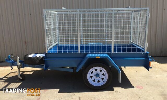 KESSNER TRAILES 7X4 HEAVY DUTY SINGLE AXLE BOX TRAILER WITH GALVANISED CAGE