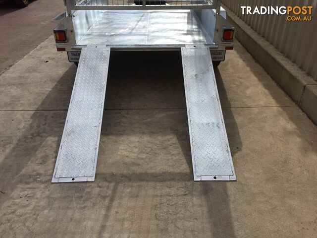 - 8X5 HEAVY DUTY COMMERCIAL TANDEM GALVANISED CAGED TRAILER, BRAKES AND RAMPS - photo 2 of 2