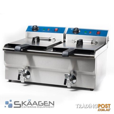 Unused Double Tank 10L Deep Fryer with Taps - EF-132V