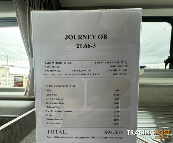 Jayco JOURNEY 21.66-3.OB.JY-MY23