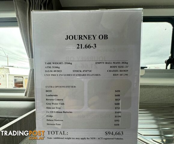 Jayco JOURNEY 21.66-3.OB.JY-MY23