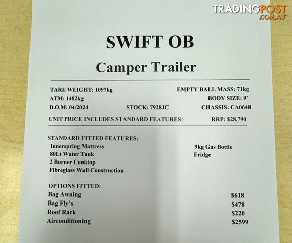 Jayco SWIFT OB.CP-MY24