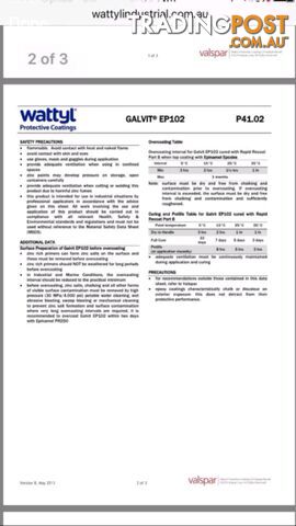 NEW WATTYL INDUSTRIAL GALVIT GREY EPOXY PRIMER - photo 4 of 4