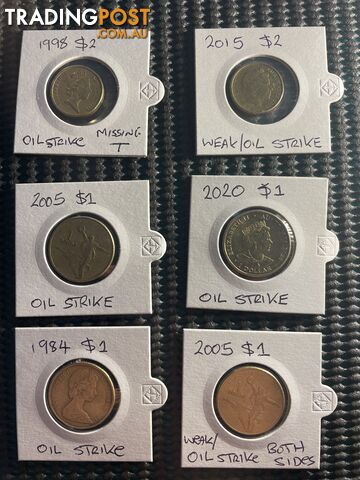 Collectable Error Coins various Weak/Oil Strike and CUD Coins for sale