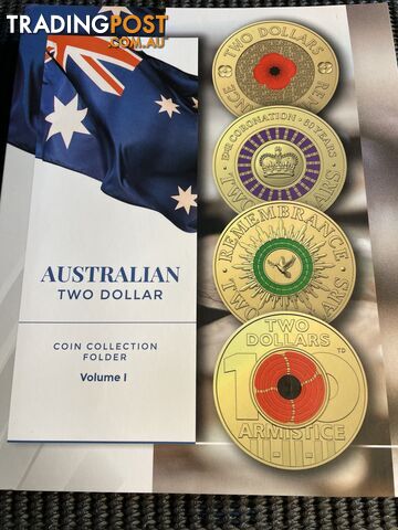 $2 TWO DOLLAR COIN COLLECTION FOLDER INC 2012 RED POPPY UNC