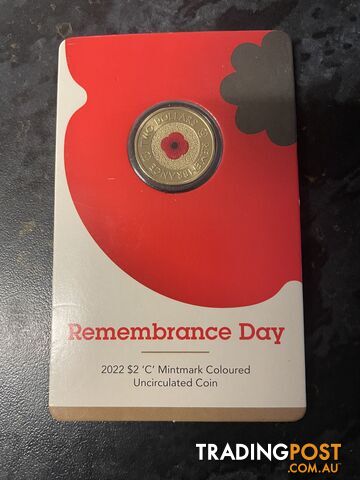 Remembrance Day 2022 $2 C Mintmark Uncirculated Coin
