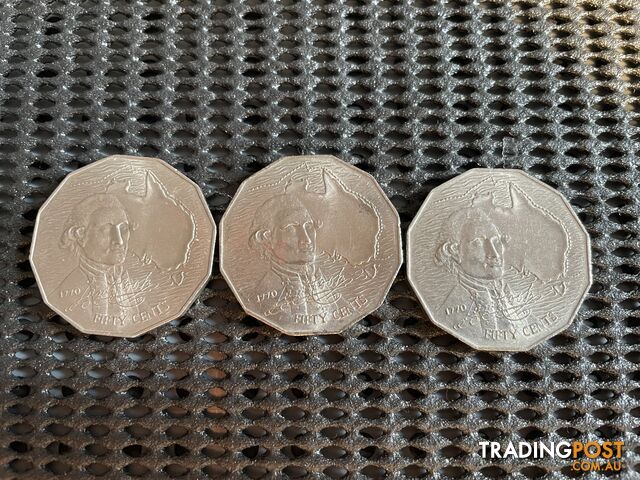 1970 Australian 50 Cent Captain Cook Commemorative Coin
