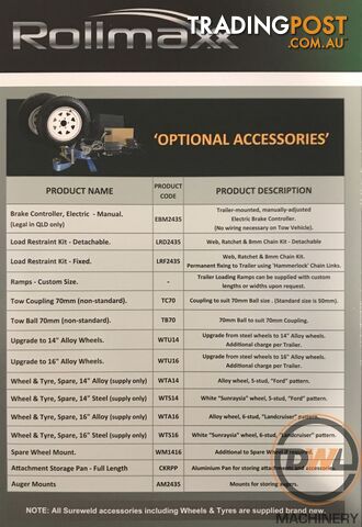 Sureweld Tag Tag/Plant(with ramps) Trailer