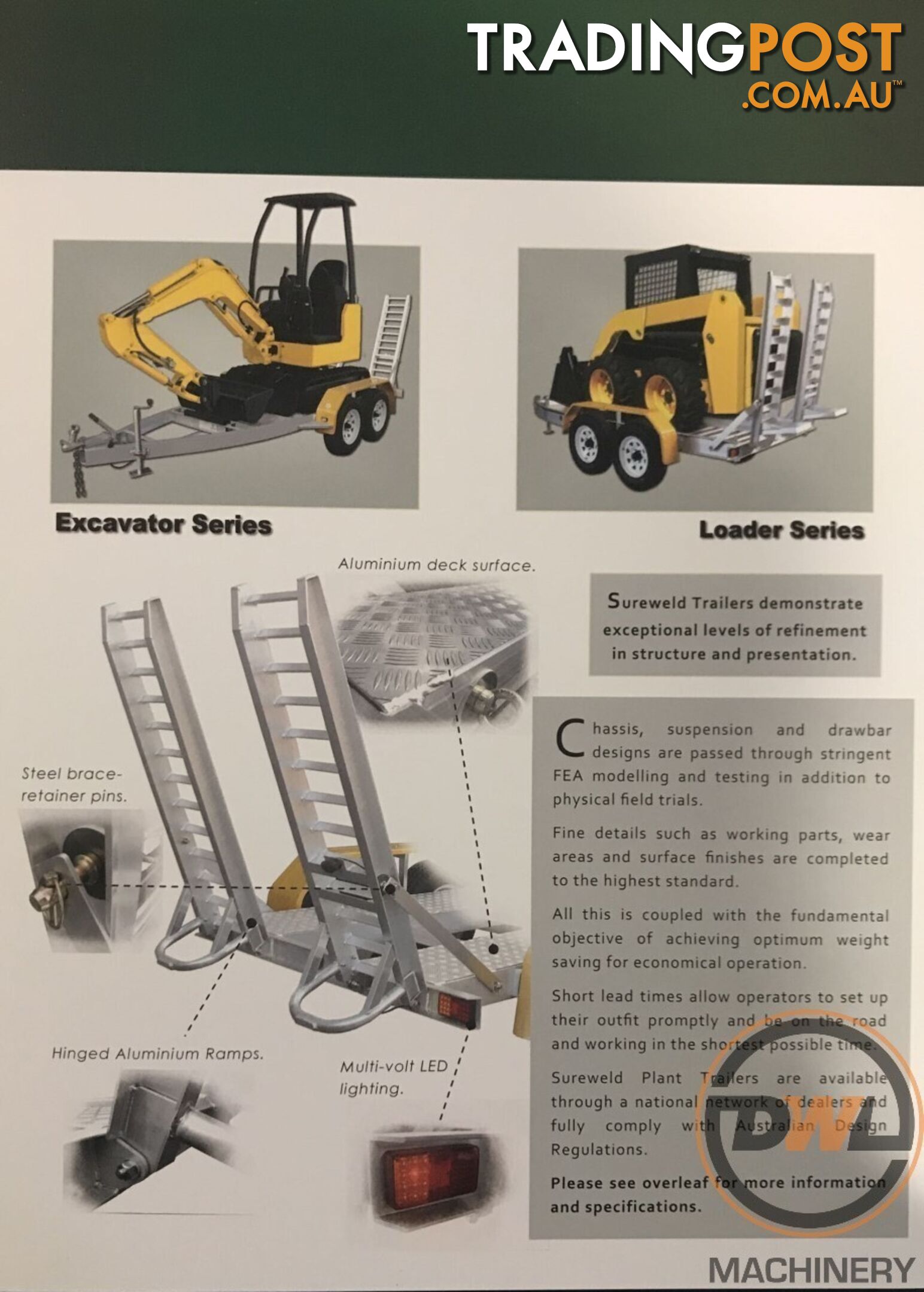 Sureweld Tag Tag/Plant(with ramps) Trailer