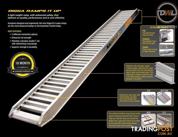 DIGGA ALUMINIUM LOADING RAMP Loading Ramp Attachments - photo 2 of 24