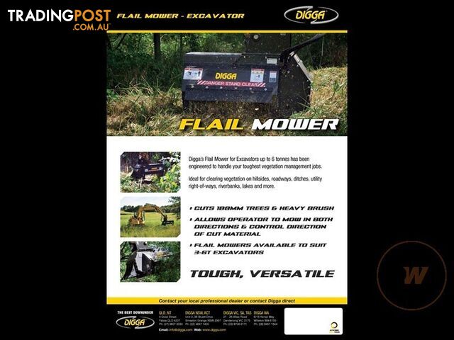 DIGGA FLAIL MULCHER MOWER 3-6T EXCAVATORS Hyd Mulcher Attachments - photo 5 of 36