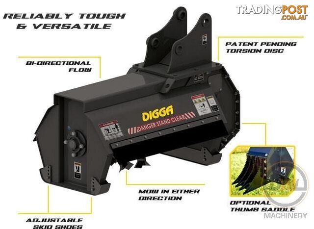 DIGGA FLAIL MULCHER MOWER 3-6T EXCAVATORS Hyd Mulcher Attachments - photo 4 of 36
