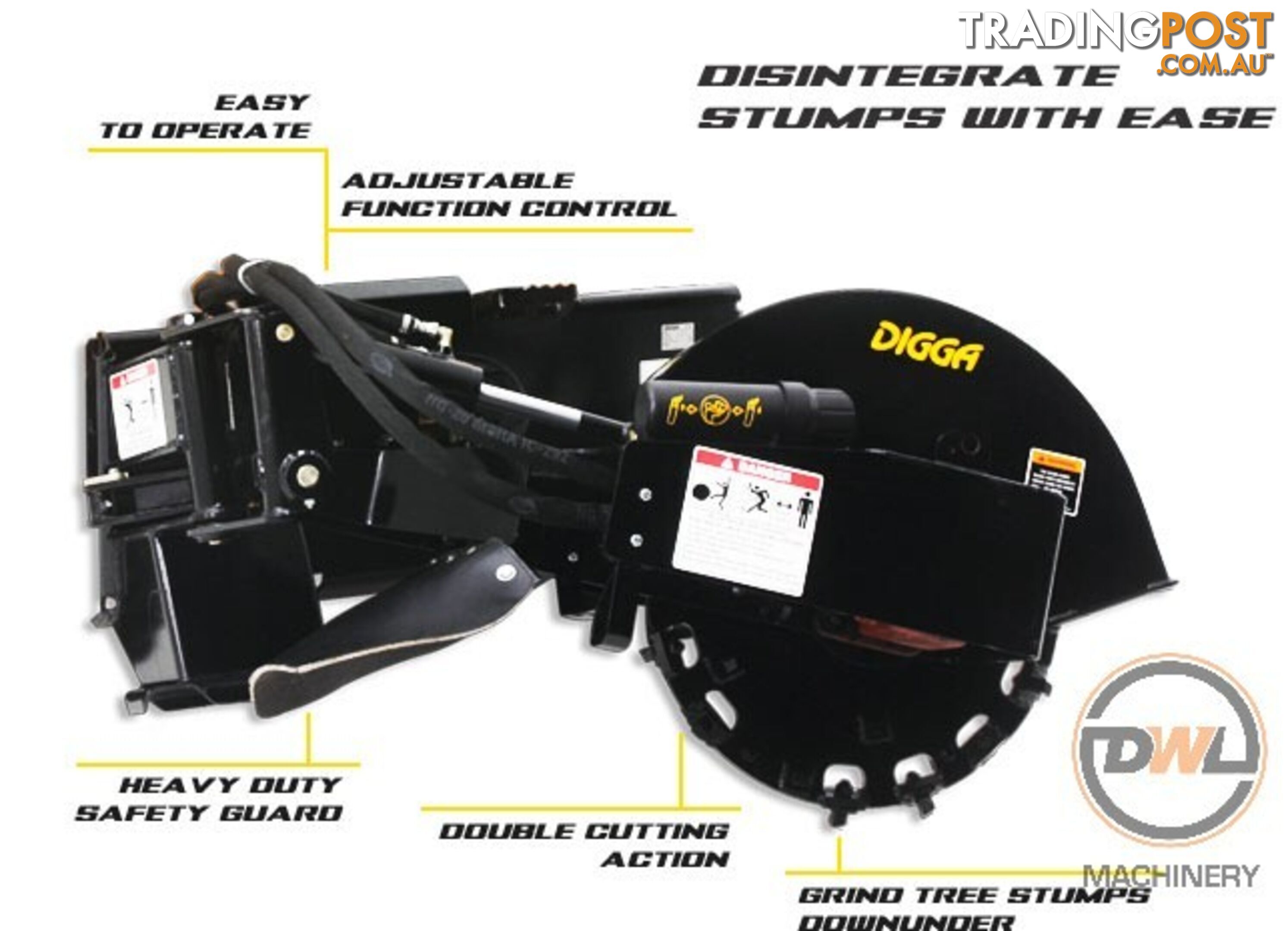 DIGGA STUMP GRINDER SKID STEER Stump Grinder Attachments