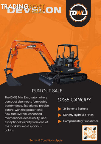 Doosan DX55 Tracked-Excav Excavator - photo 2 of 3
