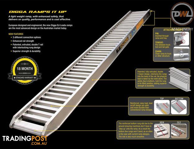 DIGGA ALUMINIUM LOADING RAMP Loading Ramp Attachments