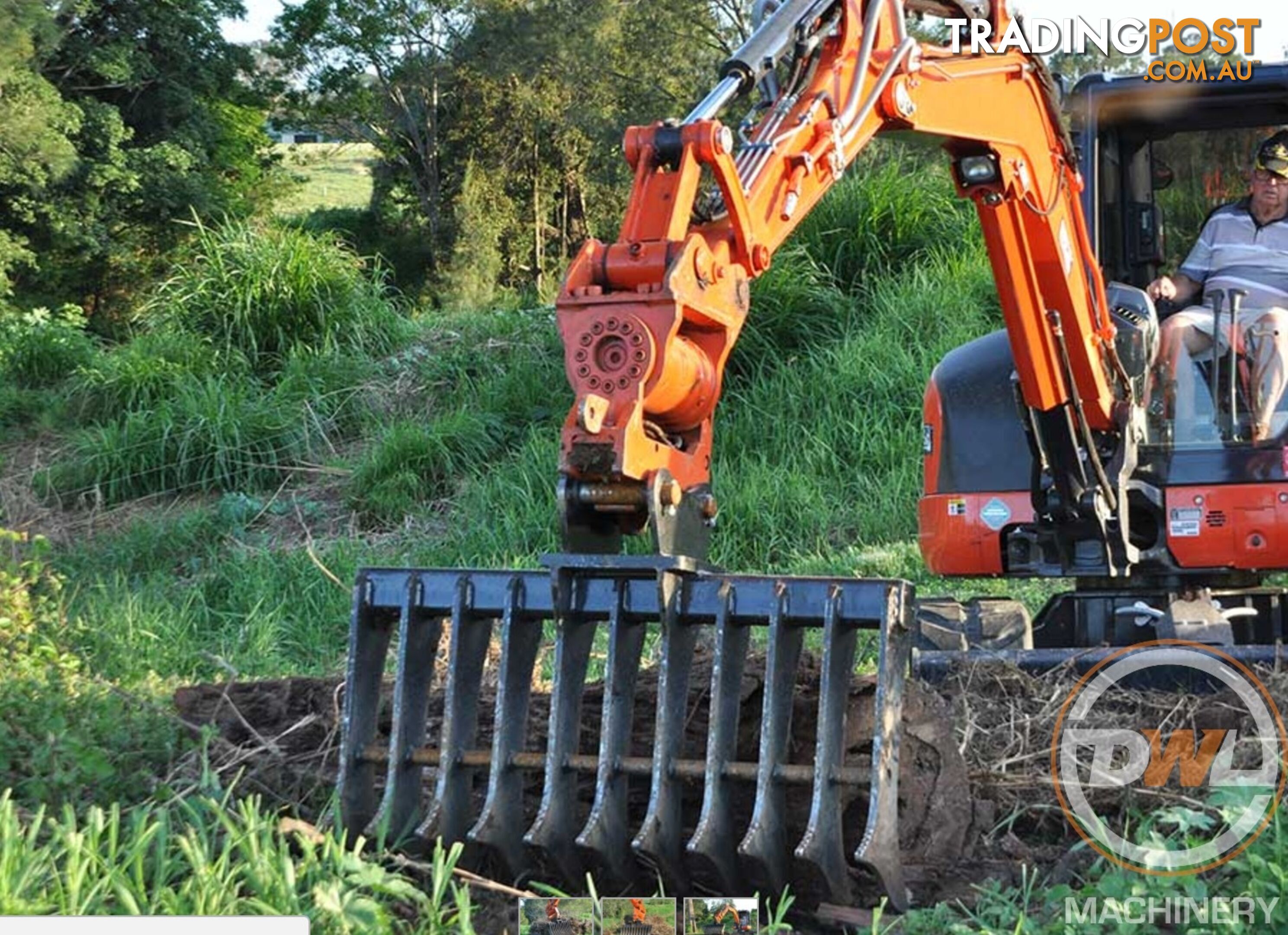 DIGGA STICK RAKE SKID STEER EXCAVATOR TRACTOR BOBCAT Rake Attachments