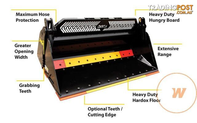 DIGGA 4 IN 1 ROCK GRAPPLE GP BUCKETS Bucket-GP Attachments