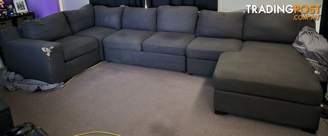 Davini 6 seater modular dark grey lounge suite