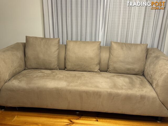 Cream Suede Couch Set